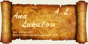 Ana Lupulov vizit kartica